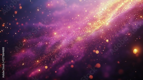 Captivating cosmic background showcasing vivid purple hues and sparkling star...