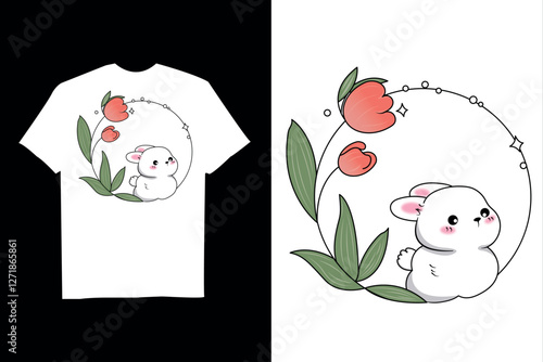 Adorable Bunny Bliss T-Shirt Design