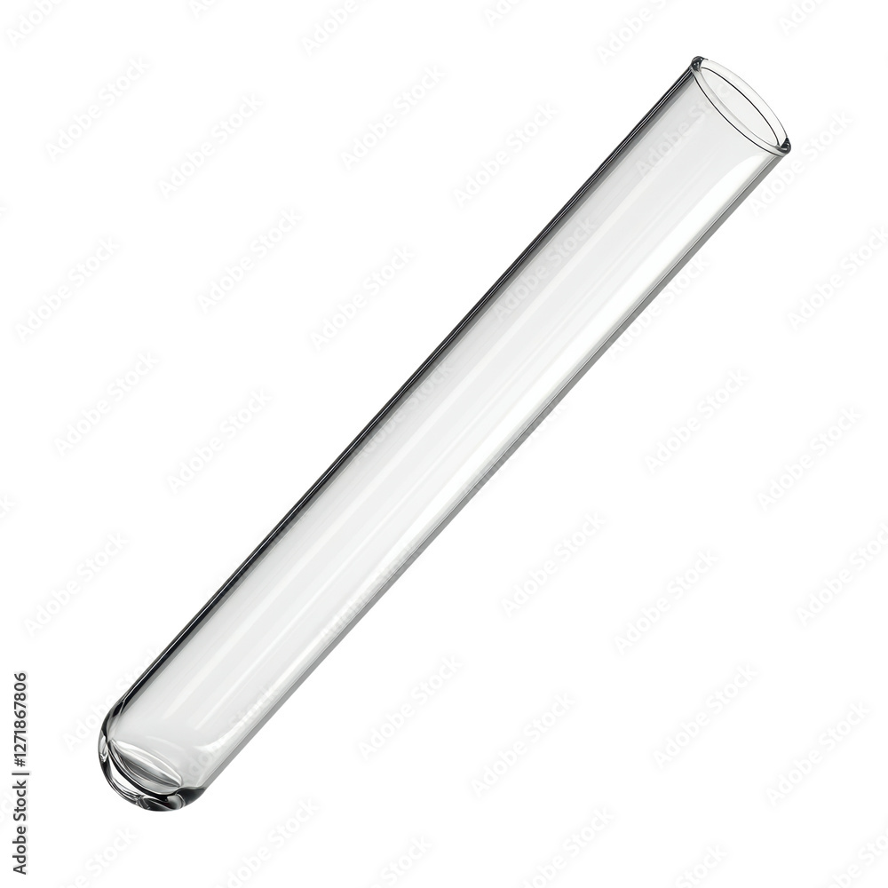 Clear Glass Test Tube on Black Background on a white background. Clear Glass Test Tube on Black Background on a white background.