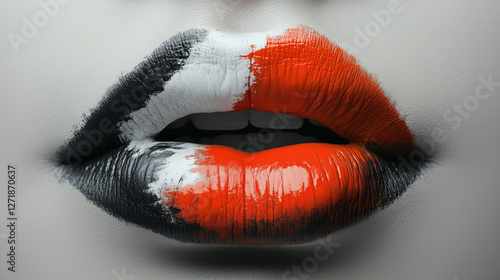 Unique artistic lip makeup design showcasing vibrant colors and bold styles
