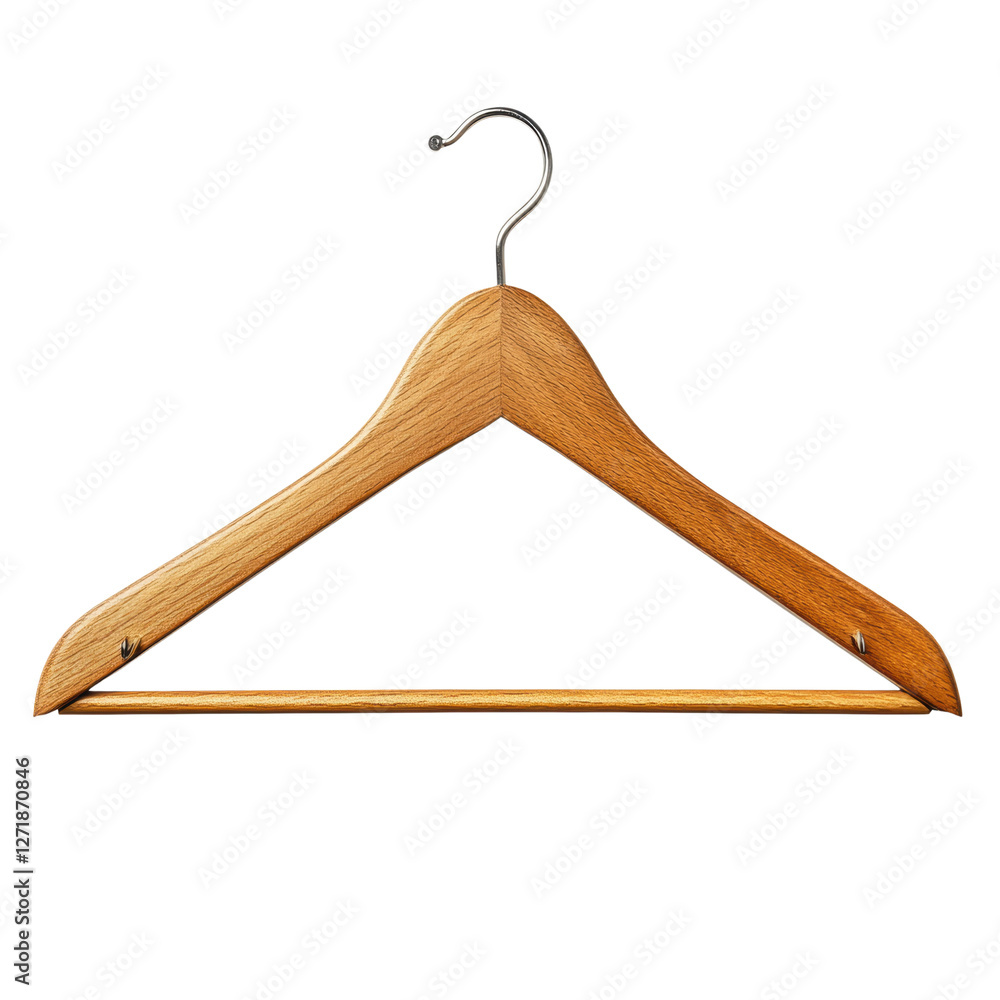 Elegant Wooden Clothes Hanger on Black Background Elegant Wooden Clothes Hanger on Black Background