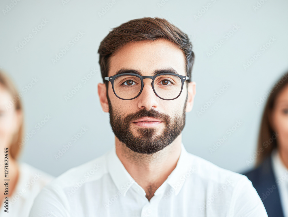 Professional portrait of a confident man office setting business context Professional portrait of a confident man office setting business context