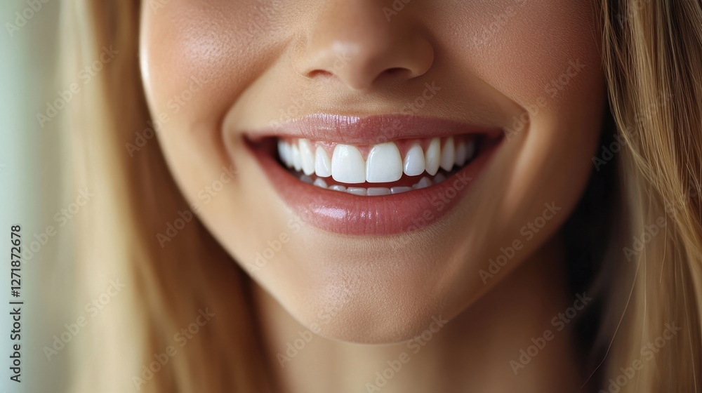 Obraz premium Radiant Smile of a Young Woman With Healthy Teeth
