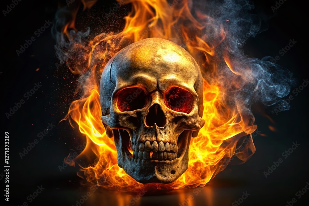 Flaming Skull PNG: Fiery Skull Image with Transparent Background for Design Projects Flaming Skull PNG: Fiery Skull Image with Transparent Background for Design Projects