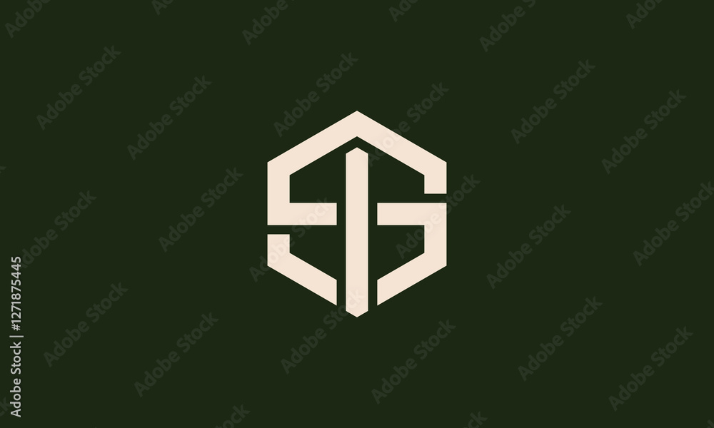 I S hexagon monogram logo design I S hexagon monogram logo design