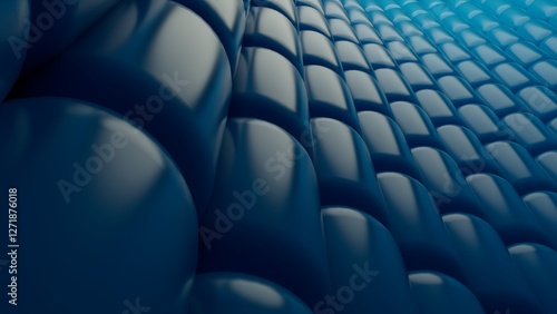 Abstract background with blue volumetric cylinders, futuristic 3D visualization, geometric pattern, perspective composition, minimalist design, modern wallpaper for phone or desktop