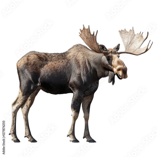 Wallpaper Mural Majestic Moose Profile: Nature's Giant on a white background. Torontodigital.ca