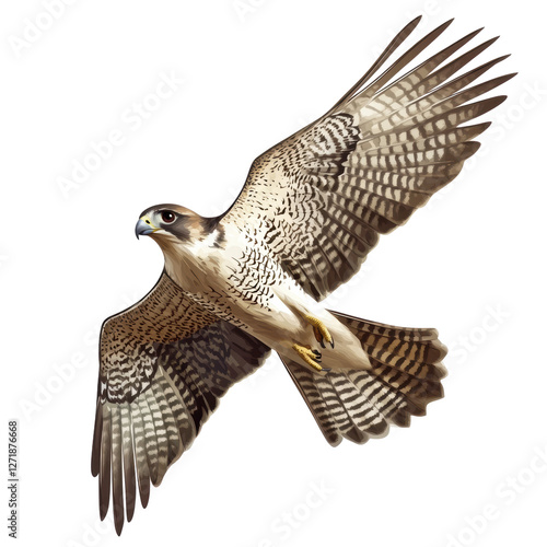 Majestic Peregrine Falcon in Flight with Transparent Background
