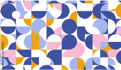 Tableau sur toile Vector illustration, geometric pattern background, modern op-art, abstract contemporary design, circle pattern, trendy multicolored, geometric shapes, colorful background, op-art style