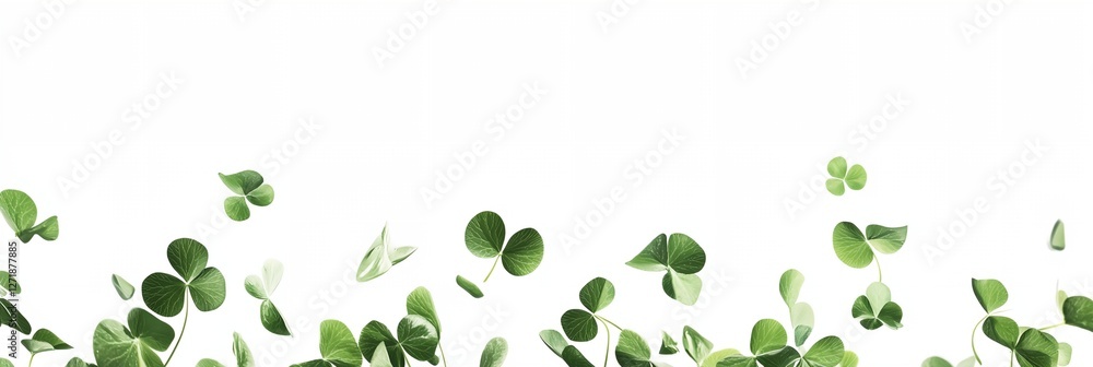 White background with a bunch of green leaves scattered across it White background with a bunch of green leaves scattered across it