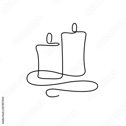 line art candle