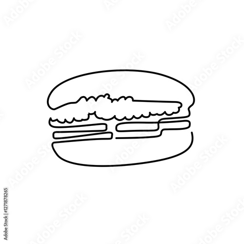 line art hamburger