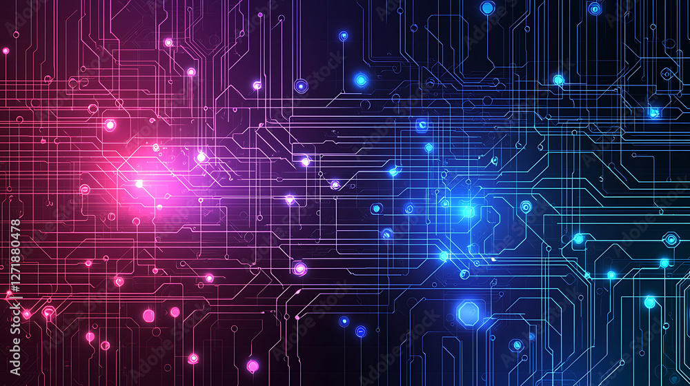 Fototapeta premium A colorful background with many small lights and wires