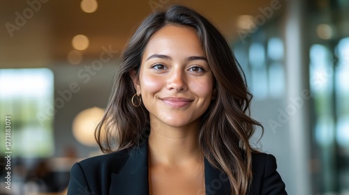 Wallpaper Mural Friendly and professional office conversation, young woman discussing work with coworkers in a modern meeting space, warm lighting, engaging and cooperative atmosphere, high-resolution details Torontodigital.ca