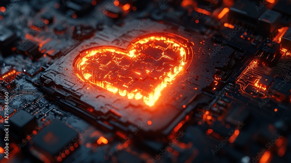 Burning heart circuit board Burning heart circuit board