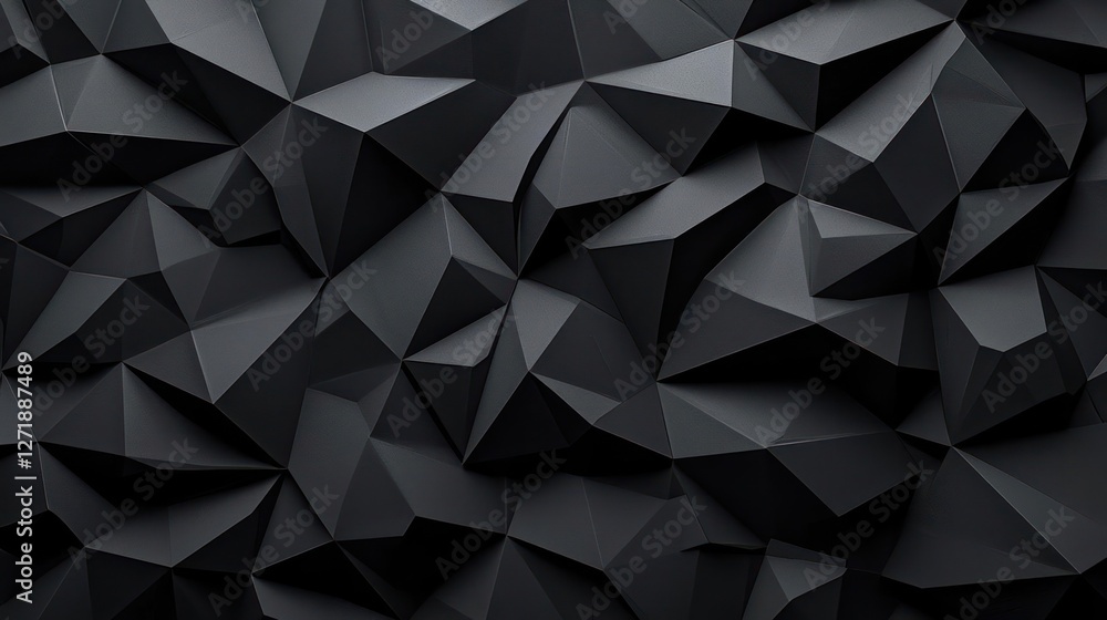 Dark Abstract Geometric Background with Black Triangles Dark Abstract Geometric Background with Black Triangles