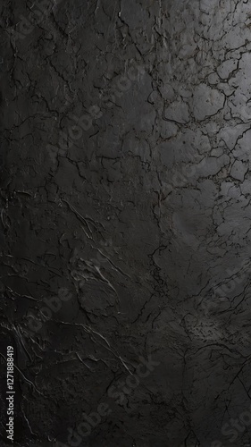 Texture of black decorative plaster or concrete. Abstract grunge background for design.