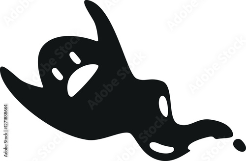 Monochrome ghost apparition vector illustration