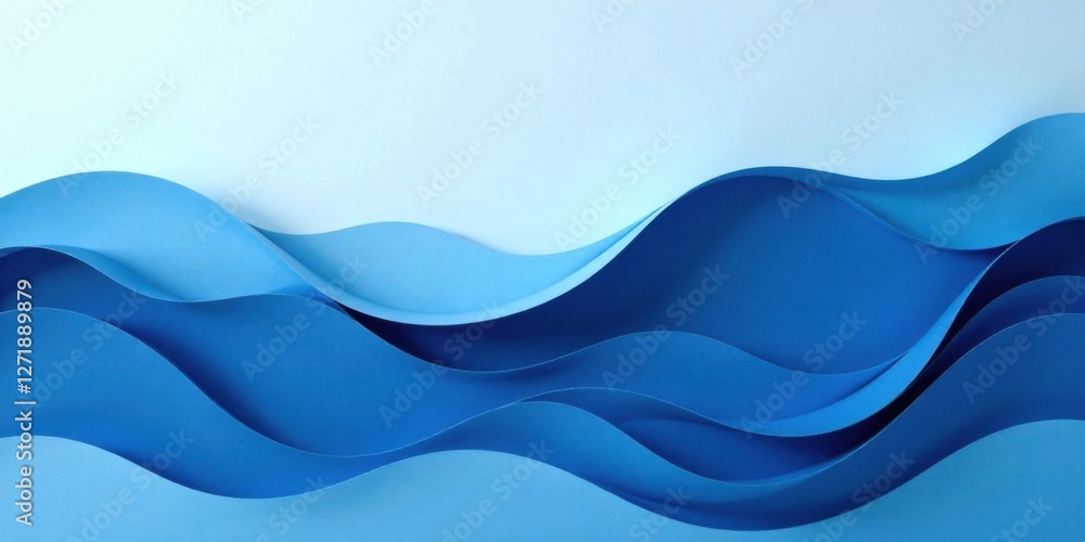 Serene Blue Paper Waves An Abstract Design of Undulating Layers in Various Shades of Blue, Creating a Calming and Peaceful Visual Experience Serene Blue Paper Waves An Abstract Design of Undulating Layers in Various Shades of Blue, Creating a Calming and Peaceful Visual Experience