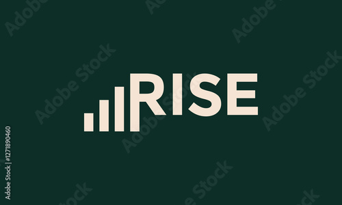 Rise chart typographic logo design