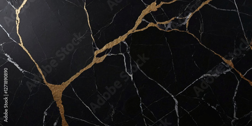 Black and golden marble texture background. Smooth marble texture design for wall tiles, kitchen, sink tile, floor background.