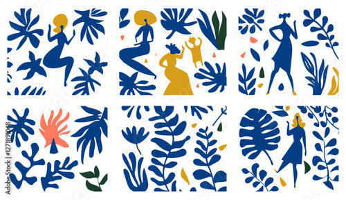 Geometric doodle pattern set, seamless vector, hand drawn, ink, pencil, brush, trendy color template, spots, dots, strokes, stripes, lines, posters, prints, social media,