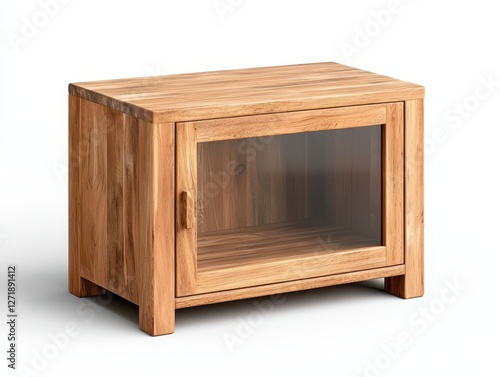 Stylish wooden cabinet with glass door, perfect for modern home decor and storage.