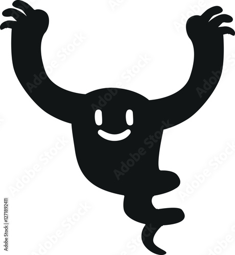 Boogeyman black silhouette vector illustration