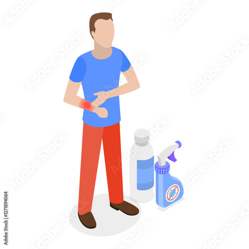 3D Isometric Flat Vector Illustration of Allergic Reaction, Causes of Allergy. Item 2