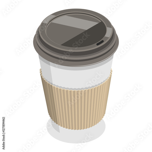 3D Isometric Flat Vector Set of Coffee Beverages, Different Drink Types. Item 8
