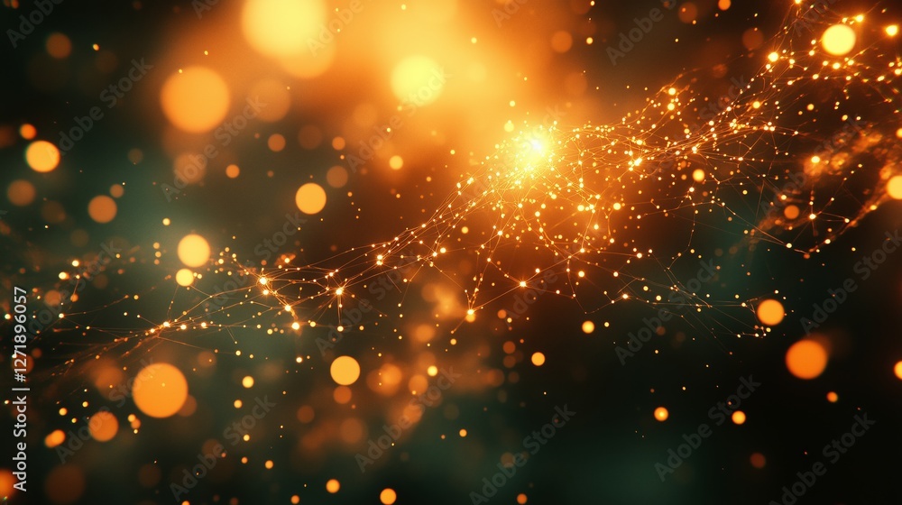 Obraz premium A dreamlike space interwoven with golden light spots