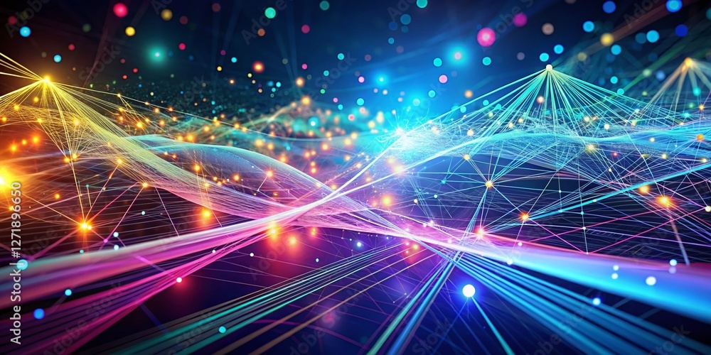 Fototapeta premium Futuristic 4K Network Digital Technology Loop Background - Abstract Hi-Tech Data Stream