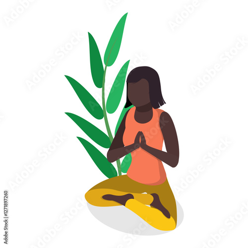 3D Isometric Flat Vector Illustration of Human Mental Health, Healthy Lifestyle. Item 3