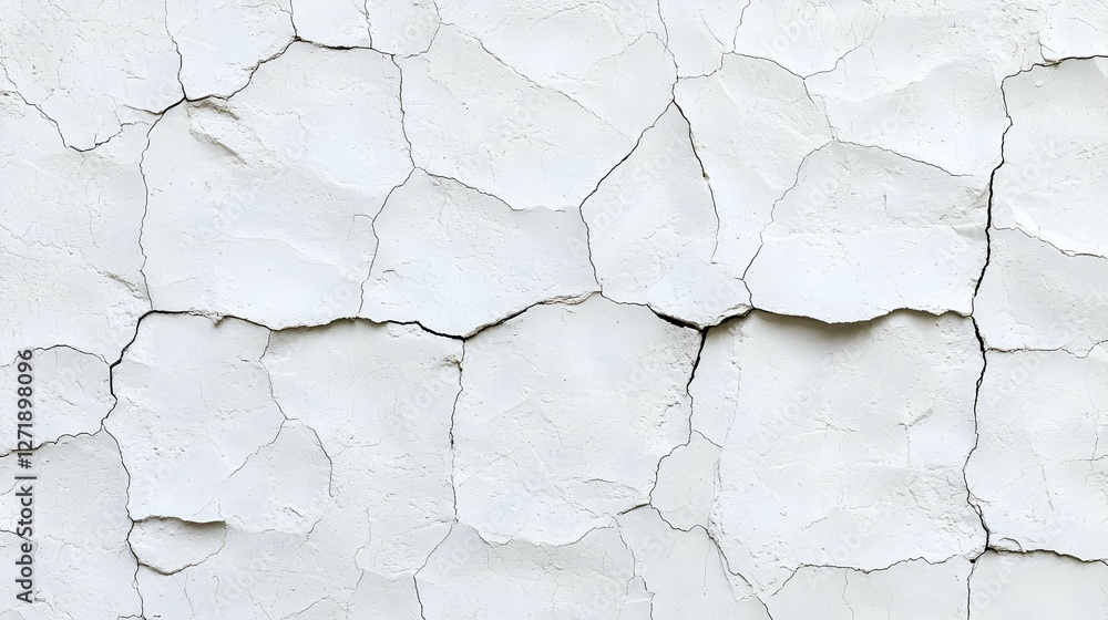 Fototapeta premium White Cracked Wall Texture Background