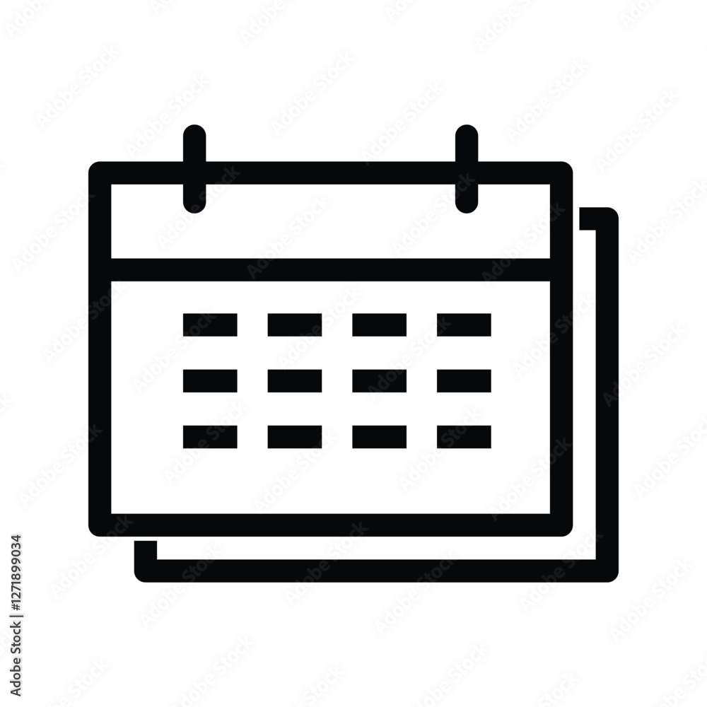 Calendar Icon. Time Reminder Calendar Illustration Isolated on white background. Calendar Icon. Time Reminder Calendar Illustration Isolated on white background.