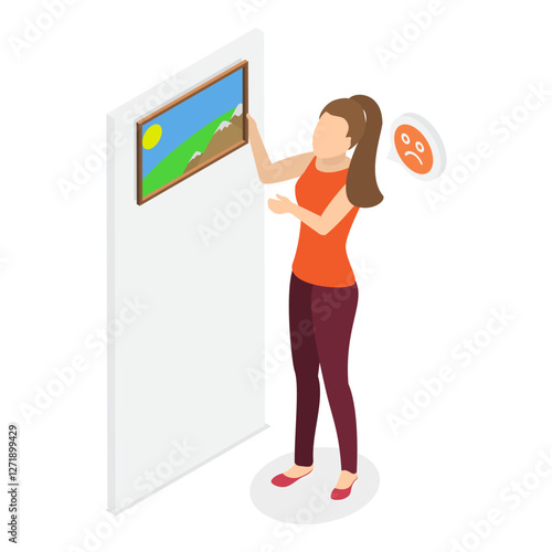 3D Isometric Flat Vector Illustration of Obsessive-compulsive Disorder, OCD. Item 1