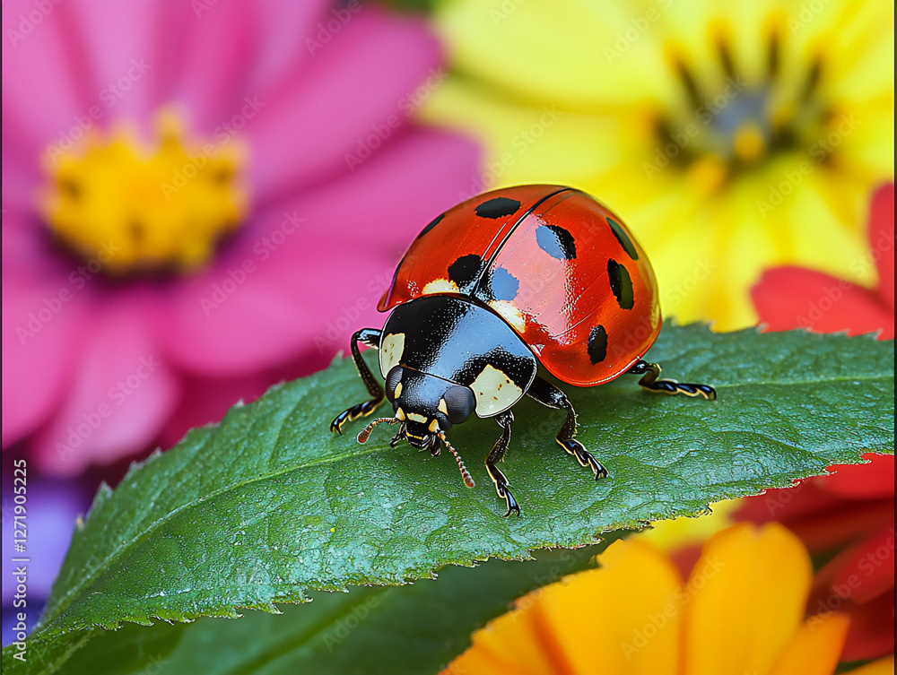 Fototapeta premium ladybug on leaf