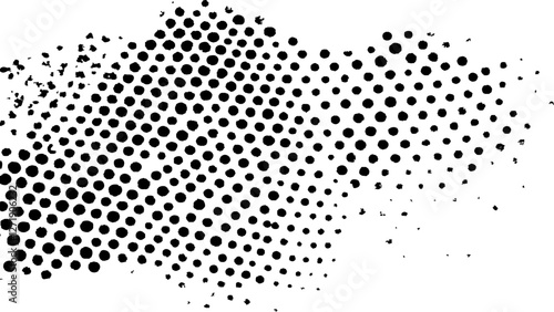 Black white halftone dotted white background. Black spots, splashes and dotted paint marks on a white background. grunge texture of old background