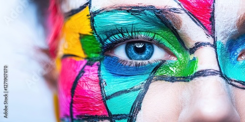 plastic surgery concept - female's face altered by elective surgery