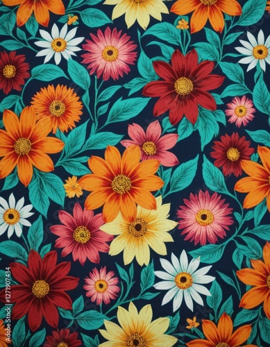 Wallpaper Mural seamless background with flowers for textile Torontodigital.ca