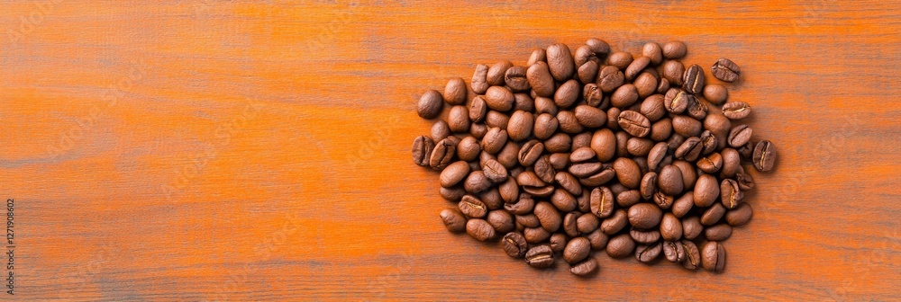 Fototapeta premium Artisan Coffee Crafting Roasted Beans on Rustic Wood, Brew Gear in Frame - Elevating Beverage Aesthetics and Specialty Cafe Merchandising for Modern Coffee Culture