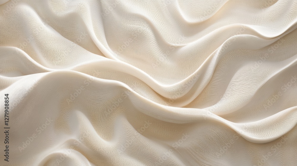 Elegant flowing light beige fabric with subtle texture showing waves Elegant flowing light beige fabric with subtle texture showing waves