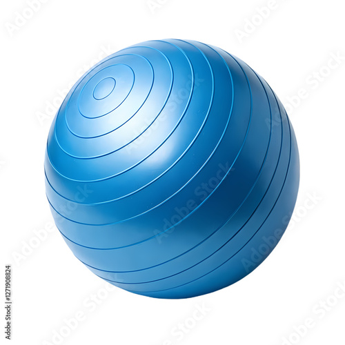 Blue Exercise Ball: Yoga Ball, Stability Ball, Fitness Ball isolated on transparent background