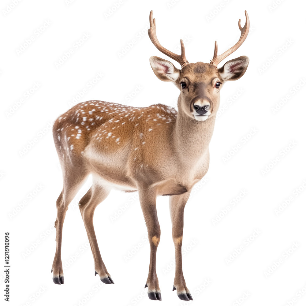 Fawn Portrait on White Background isolated on white or transparent background, png clipart, design element. Easy to place object on any other background. Fawn Portrait on White Background isolated on white or transparent background, png clipart, design element. Easy to place object on any other background.