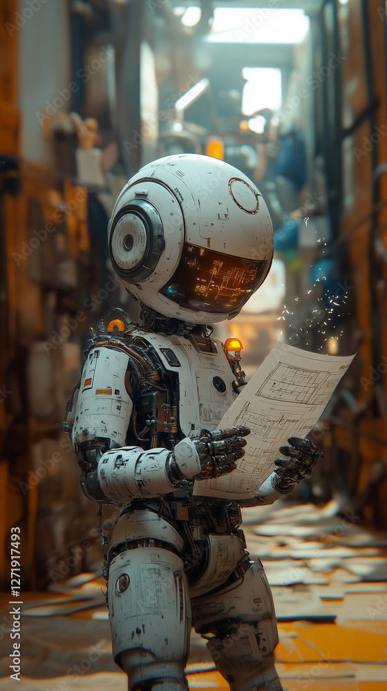 Fototapeta premium A robotic scientist designing groundbreaking inventions