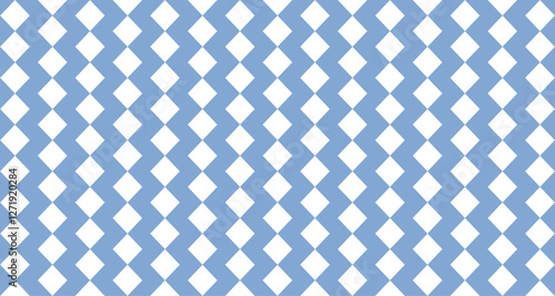 Seamless harlequin or argyle pattern featuring blue diamonds on a white background.
