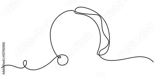 Hearing aid continuous one line drawing. Hearing device single line illustration. International week of the deaf minimalist design poster vector, Hearing device with sound waves minimal single line. 
