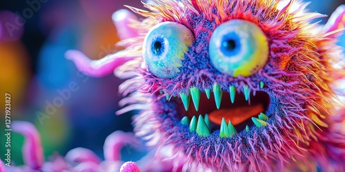 germs concept with cartoon whacky germ character