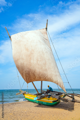  Fishing boats in Negombo, Colombo, Sri Lanka, Asia	