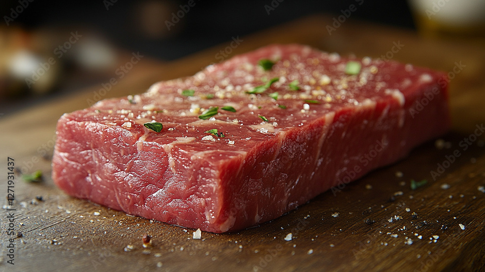 a raw piece of meat. raw steak with spices. a raw piece of meat. raw steak with spices.